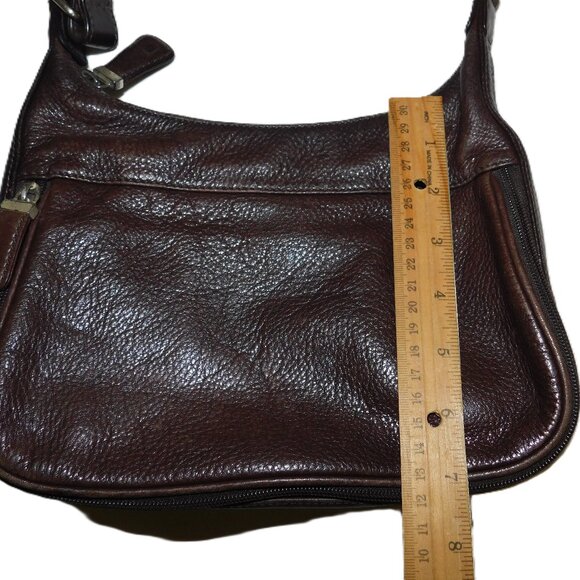 Fossil Brown Leather Handbag Shoulder Bag Purse - Picture 11 of 11